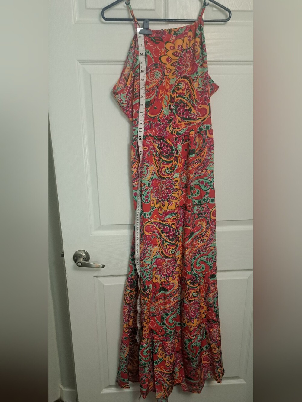 Brand New Boho Paisley Halter Maxi Dress Approx. XL Size 14 Lightweight New - Picture 6 of 13
